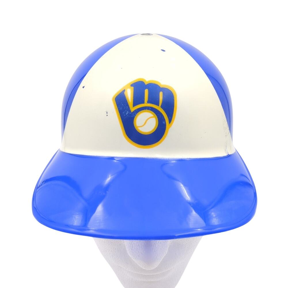 Vintage Milwaukee Brewers MLB Plastic Helmet Baseball Fan Hat Blue White
